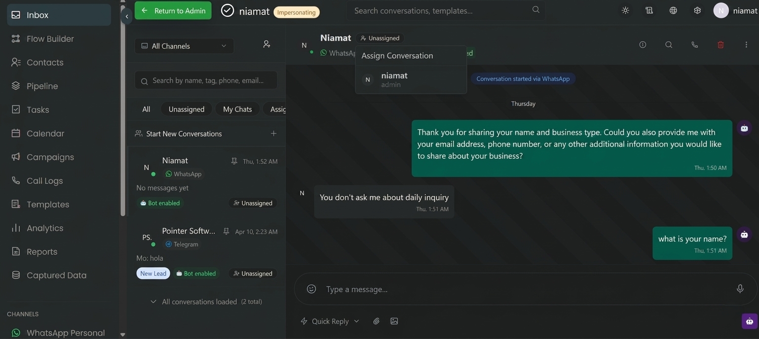 Unified omni-channel team inbox